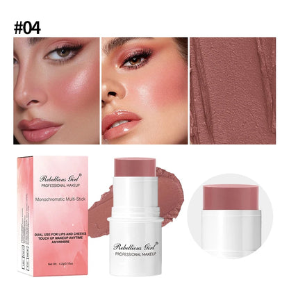 Blush Contour Highlighter Stick for Cheeks Eyes Lip Lightweight Dewy Finish Blush Stick Contour Natural Blusher Stick Makeup Set