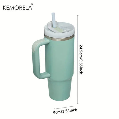 40oz 1200ML High Quality Insulated Tumbler with Handle Straw Double Wall Thermal Iced Travel Cup Coffee Cup Perfect Gift