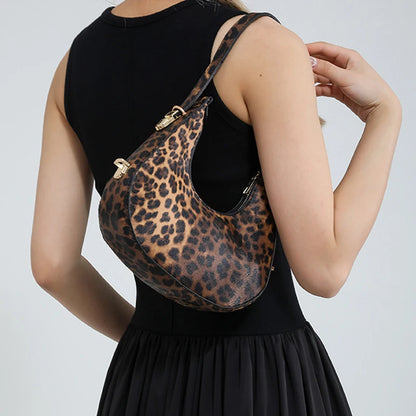 Cow Pattern Shoulder Bag For Spring/Summer Versatile Women's Bag Personalized Korean Leopard Pattern Underarm Handbag