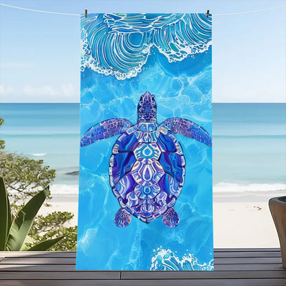 Print Sea Beach Towel Quick-Dry Washable Beach Towels Sandproof Portable Beach Towels  For Travel Swimming Camping Beach