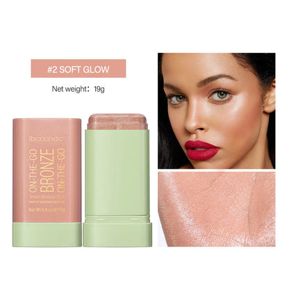 Rotating Contouring Stick Highlight Contouring And Brightening Shadow Stick, Flatness Contouring Stick Makeup Bronzer Stick（19g）