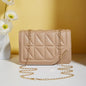 Triangle diamond check embroidery small square bag new fashion with solid color sequin magnetic link crossbody bag