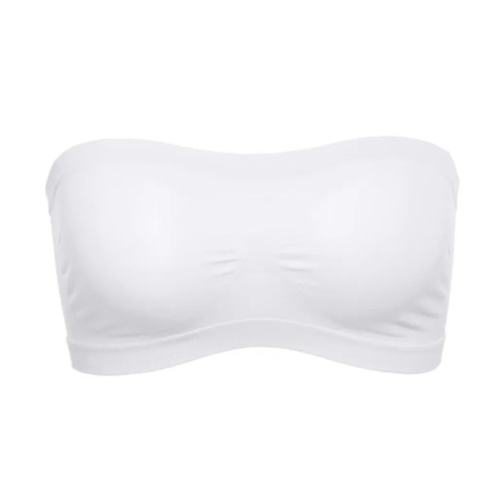 Ladies’ Stretch Strapless Bra Chest Wrap Bandeau Unlined Seamless Fashionable Breathless Soft Bra Suitable For One-Shoulder Tops