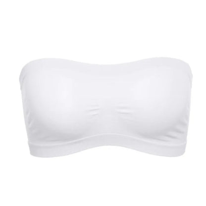 Ladies’ Stretch Strapless Bra Chest Wrap Bandeau Unlined Seamless Fashionable Breathless Soft Bra Suitable For One-Shoulder Tops