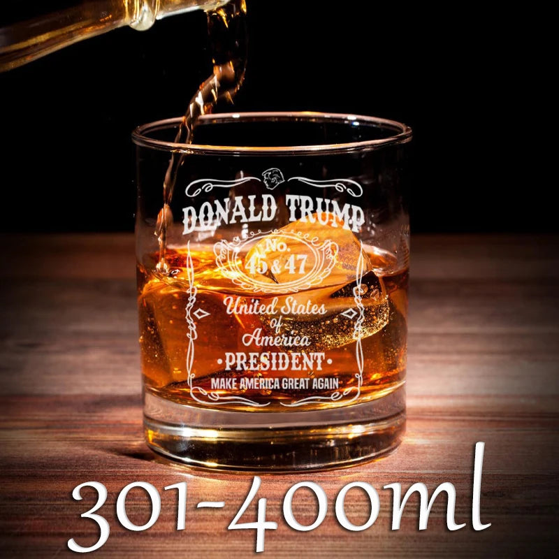 1/2/4PCS Trump Whiskey Glass Wine Glass Lasers Engraved Presidency Glasses Right Wing,Glassware for Drinking,Conservative Gift