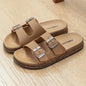 Double Strap Women's Slippers Summer Adjustable Soft Sole Shoes Outdoor Fashion Flat Bottom Sandals Women