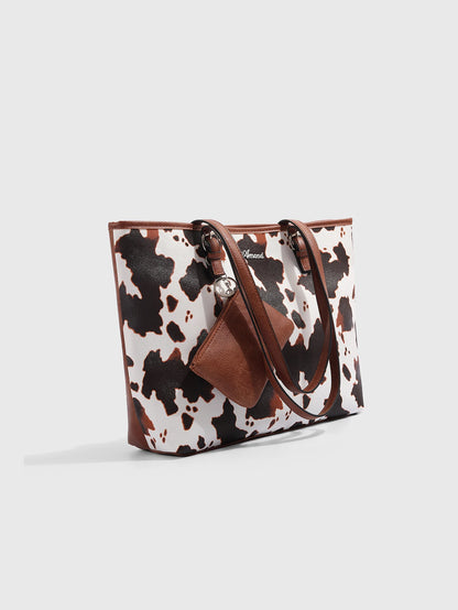 Europe and the United States new female handbag shoulder bag cow leopard print simple fashion large bag