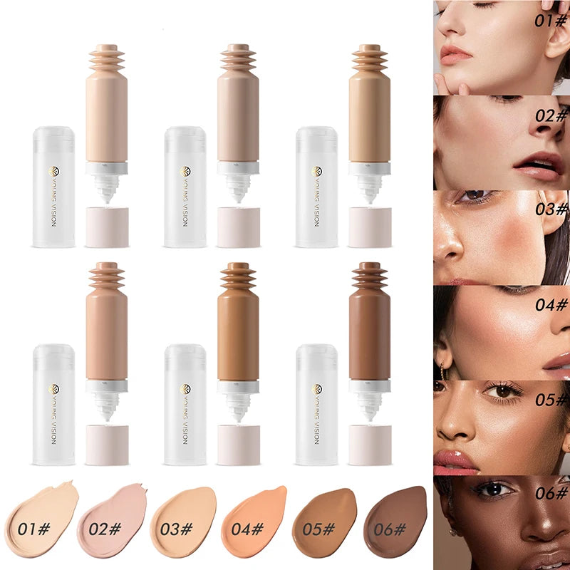 Bottom Press Liquid Foundation High Coverage Makeup Base Matte Oil Control Lasting Waterproof Concealer Korean Makeup BB Cream
