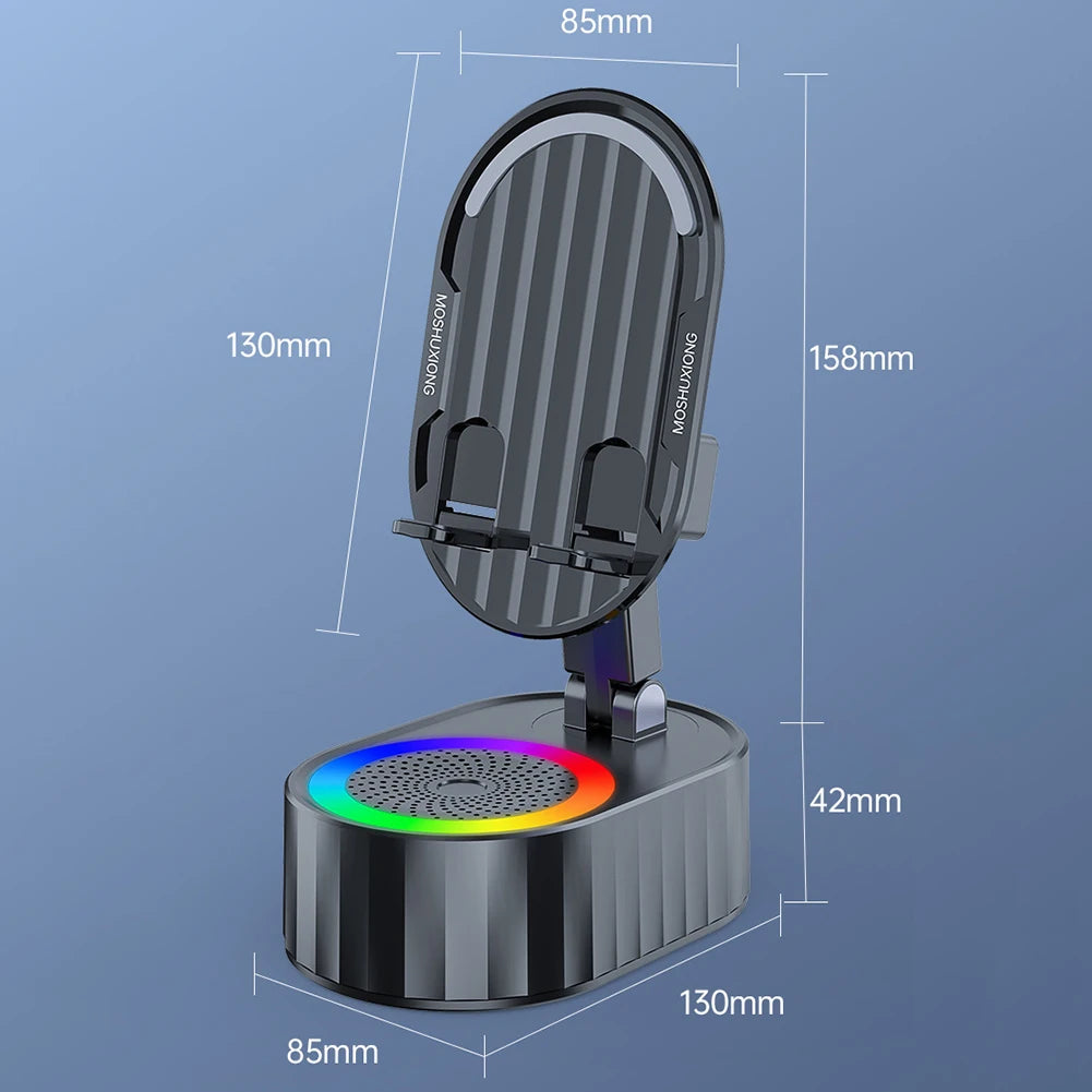 Cellphone Stand with Powerbank Bluetooth-Compatible Speaker Multi-Function Induction Phone Bracket