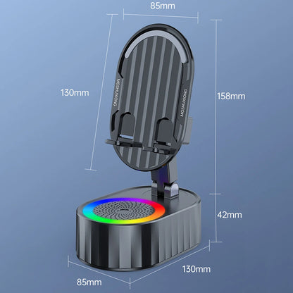 Cellphone Stand with Powerbank Bluetooth-Compatible Speaker Multi-Function Induction Phone Bracket