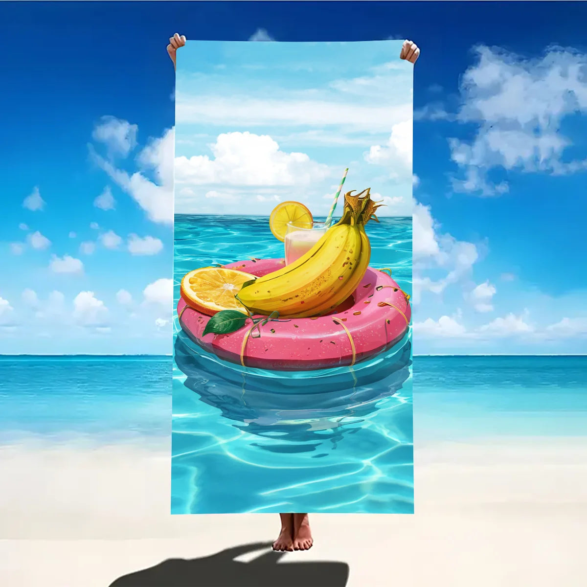 Print Sea Beach Towel Quick-Dry Washable Beach Towels Sandproof Portable Beach Towels  For Travel Swimming Camping Beach