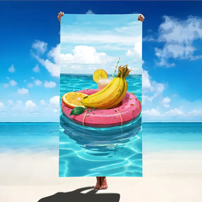 Print Sea Beach Towel Quick-Dry Washable Beach Towels Sandproof Portable Beach Towels  For Travel Swimming Camping Beach