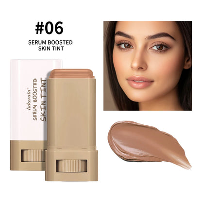 Stick Foundation Balm Serum Boosted Skin Tint Foundation Stick Smooth Plumper Hight Coverage Travel Bronze Foundation Stick