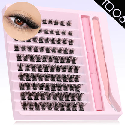 Eyelash Clusters Kit DIY Lash Extension Kit Lash Bond And Seal And Eyelash Tweezers With Waterproof Strong Hold