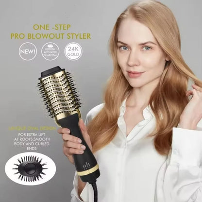 One Step Hair Dryer and Volumiser 1000W Blow Dryer Brush Hot Air Styling Brush Professional Hair Straightener Curler Travel Fri