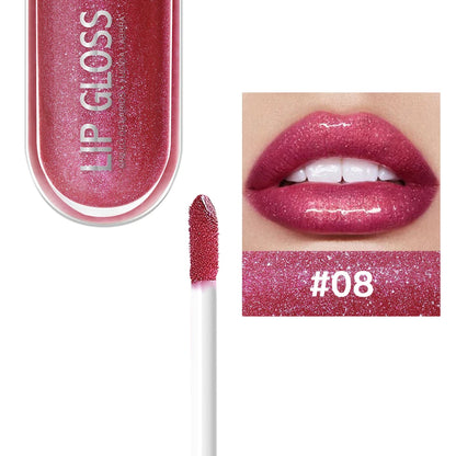 Glitter Lip Gloss Long Lasting Diamond Pearlescent Metallic Liquid Lipstick Moisturizing Lip Glaze Cosmetics