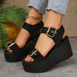 Sandals female super high heels heightening new summer fish mouth thick bottom slippers fashion muffin shoes women's shoes