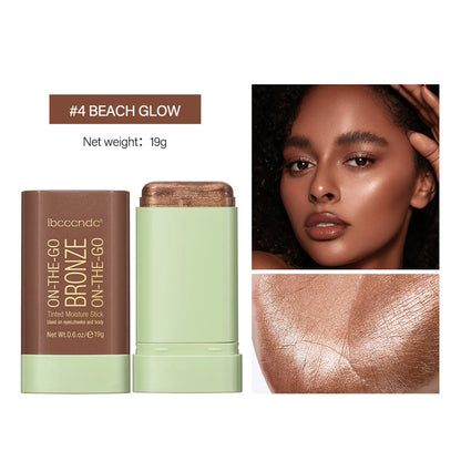 Rotating Contouring Stick Highlight Contouring And Brightening Shadow Stick, Flatness Contouring Stick Makeup Bronzer Stick（19g）