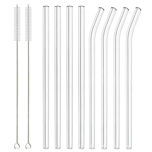 Colorful Glass Drinking Straws Set