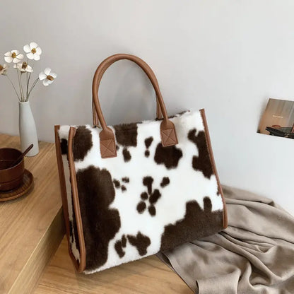 Plush bag female large capacity new autumn and winter hundreds of fashion plush shoulder bag college students Tote bag