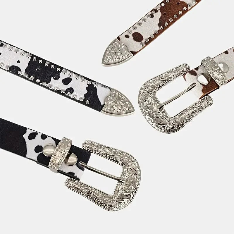 Women's Retro Casual Trend Carved Buckle Belt For Women Men,Punk Style Rivet Y2k Belt