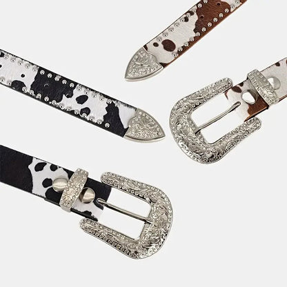 Women's Retro Casual Trend Carved Buckle Belt For Women Men,Punk Style Rivet Y2k Belt