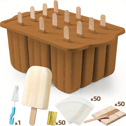 Popsicles Molds, 12 Pieces Silicone Popsicle Molds Easy-Release BPA-free Popsicle Maker Molds Ice Pop Molds Homemade Popsicle