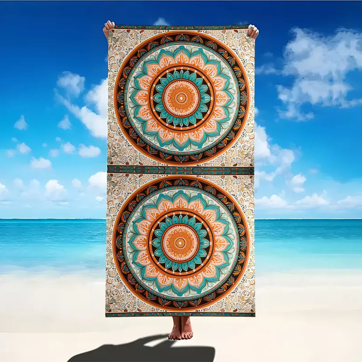 Print Sea Beach Towel Quick-Dry Washable Beach Towels Sandproof Portable Beach Towels  For Travel Swimming Camping Beach
