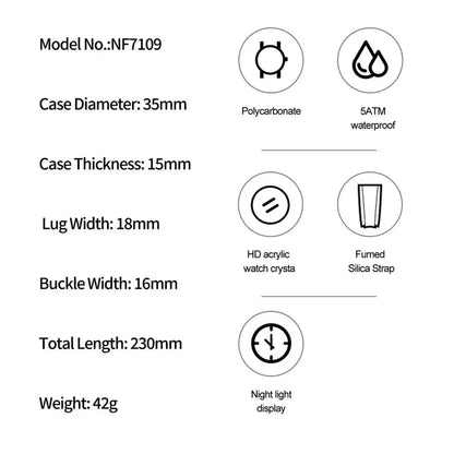 Women's Watch Outdoor Sports Waterproof Watches Dual Time Display Quartz Wristwatches Rubber Digital Clock