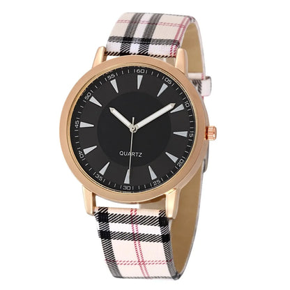 Fashion Casual Women's Quartz Watches Black White Dial Analog Ladies Wristwatch Leather Strap Simple Female Clock Gift for Women