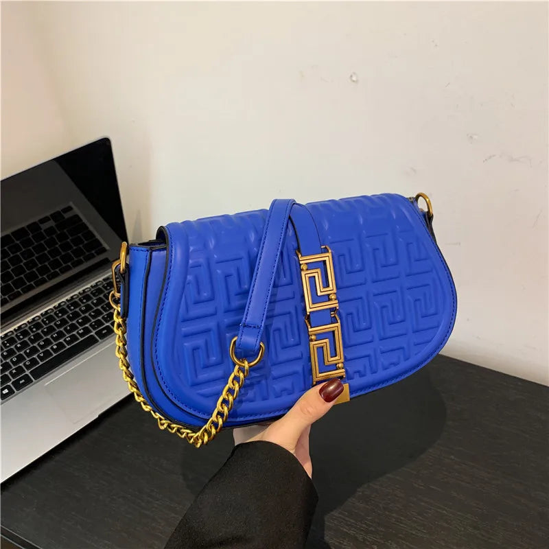 Leather Underarm Bag Women Gold-Tone Chain Crossbody Convertible Day-to-Evening Shoulder Purse Quiet Luxury Essential