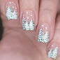 24PCS Christmas Green Monster Press-On Nails – Snowflake & Rhinestone Holiday Nail Art 💅🎄