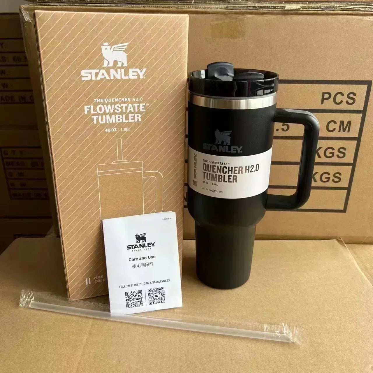 Stanley 30oz 40oz Insulated Tumbler With Lid and Straws Stainless Steel Coffee Tumbler with Handle Vacuum Leak Proof Coffee Cup