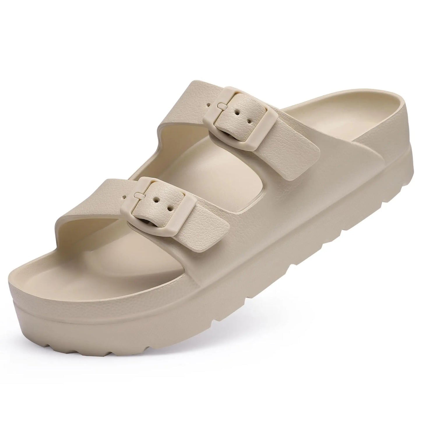 Fashion Thick Sole Slippers For Women Lightweight EVA Beach Shoes With Adjustable Buckle Summer New Orthopedic Slippers