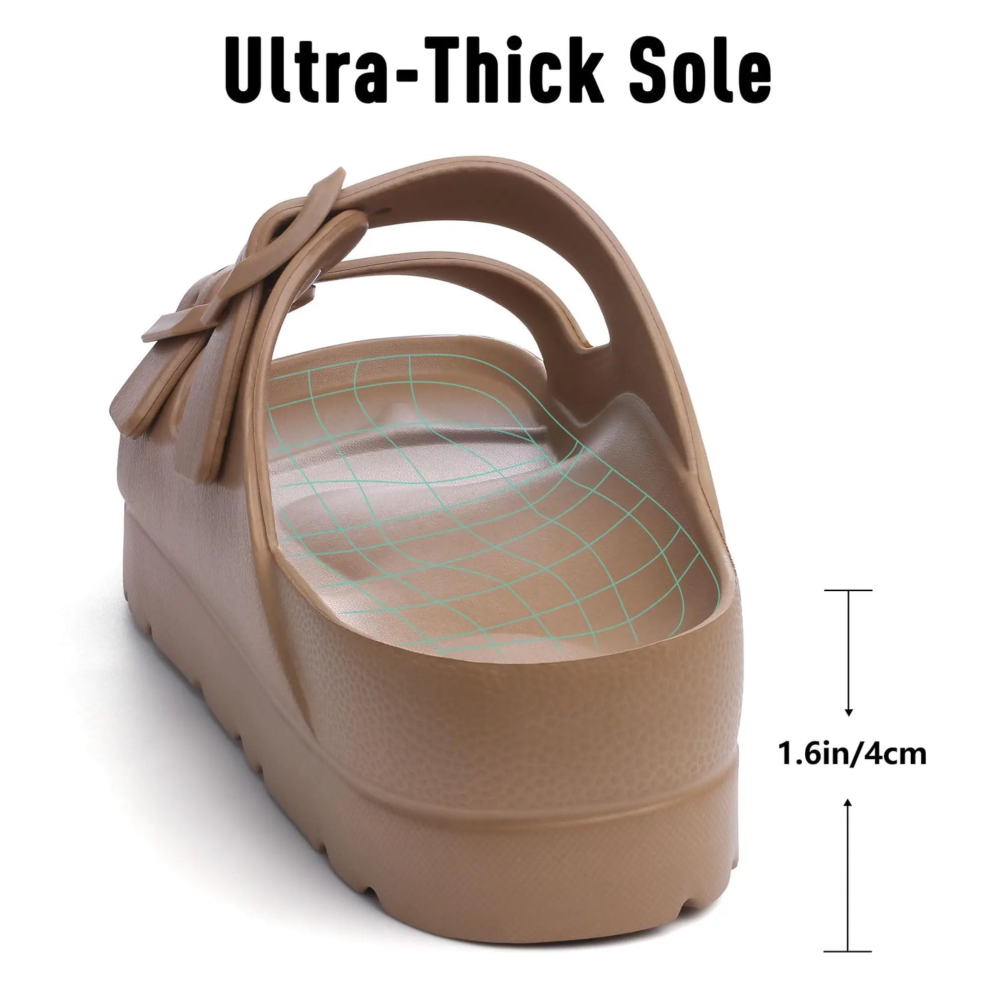 Fashion Thick Sole Slippers For Women Lightweight EVA Beach Shoes With Adjustable Buckle Summer New Orthopedic Slippers