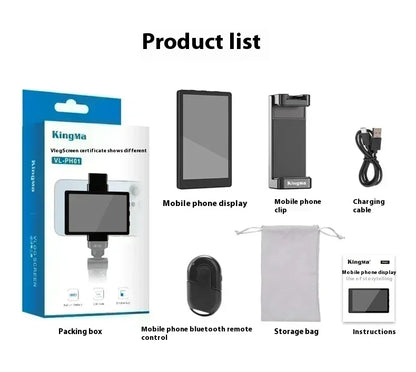 Smartphone Vlog Selfie Monitor Screen Magnetic Phone Rear Camera For Selfie Vlog Live Stream For Android Iphone Custom