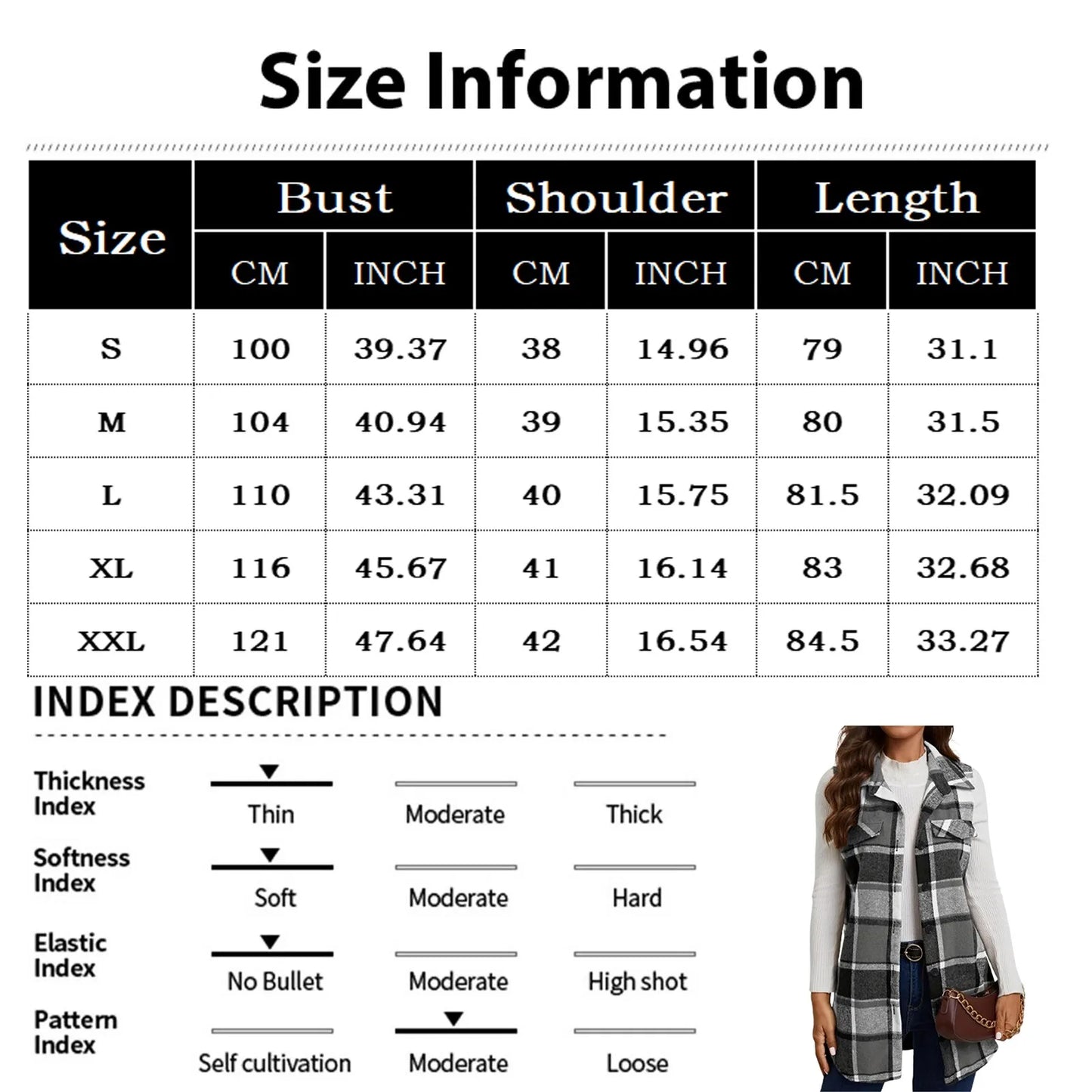 Check Print Sleeveless Jacket with Flap Details – Stylish Plaid Sleeveless Coat for Women