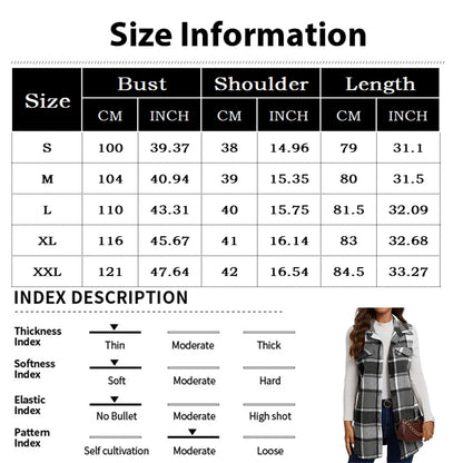 Check Print Sleeveless Jacket with Flap Details – Stylish Plaid Sleeveless Coat for Women