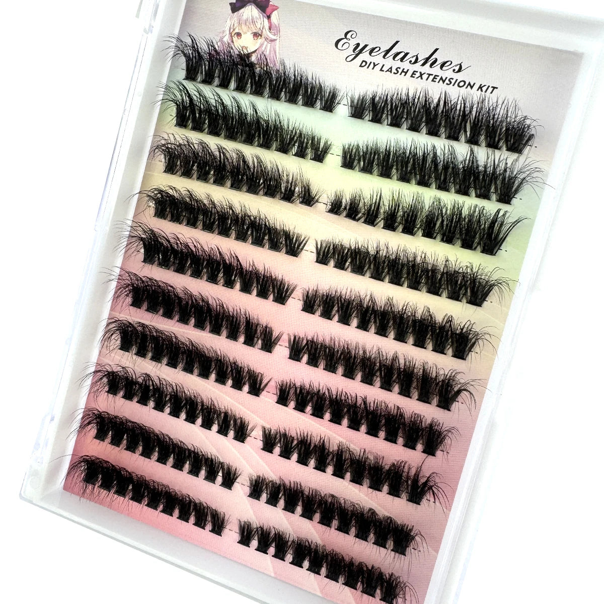 14Rows Fluffy Lash Clusters Thick Volume Eyelash Clusters Extensions 50D/80D Left/Right Individual Lashes Cat Eye Lash Extension