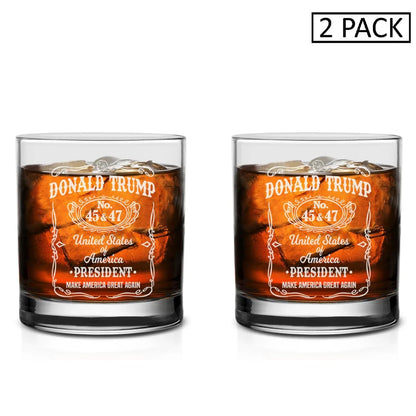 1/2/4PCS Trump Whiskey Glass Wine Glass Lasers Engraved Presidency Glasses Right Wing,Glassware for Drinking,Conservative Gift