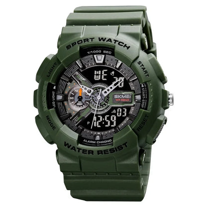 Dual Display  Sports Digital Watch – LED Chrono Alarm Waterproof