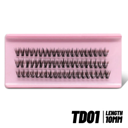 DIY Lash Clusters Set Mixed Tray Lashes Kit Fluffy Individual Lashes Extension with Lash Bond and Seal At Home Makeup
