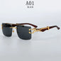 Rimless Sunglasses Women Trendy Luxe Fashion Sunglasses Vintage Glasses
