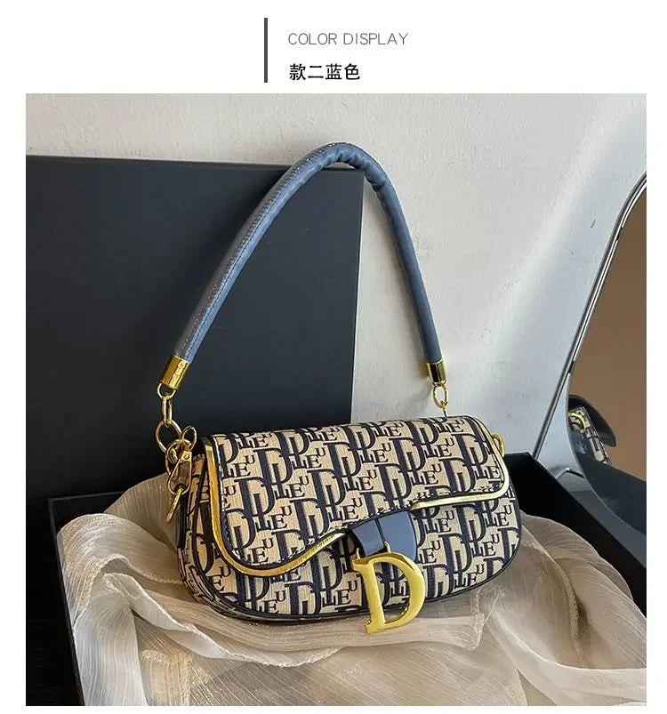 Contrast Saddle Crossbody Bag – Women's Chain Shoulder Handbag