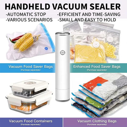 Intelligent charging models portable handheld mini vacuum sealer food preservation home storage automatic pumping compressor