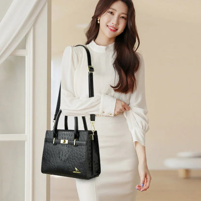 3-layer Women Single Shoulder Bag Soft Leather Designer Handbag Brand Tote Bag Large Capacity Casual Women Handbags