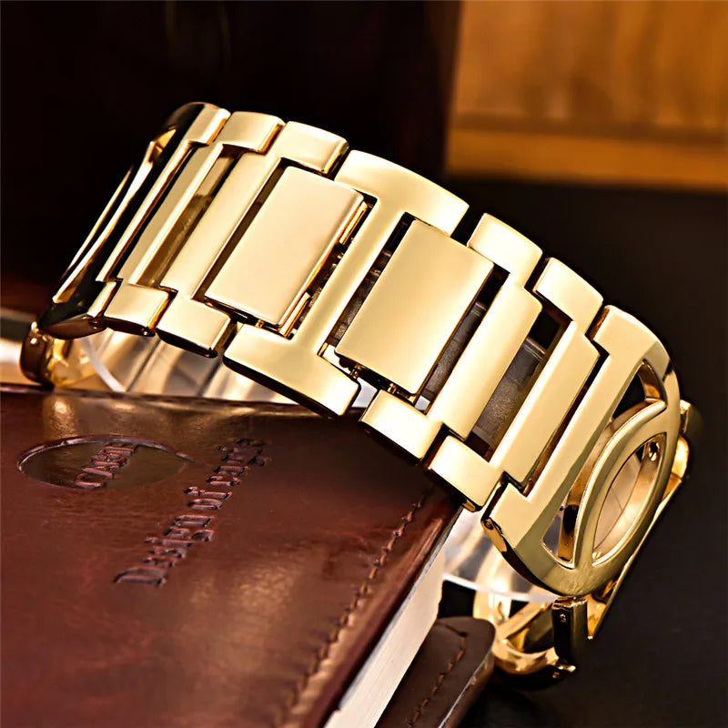 Women Original XINEW 6438 Watches Ladies Casual Golden Quartz Bracelets Watch