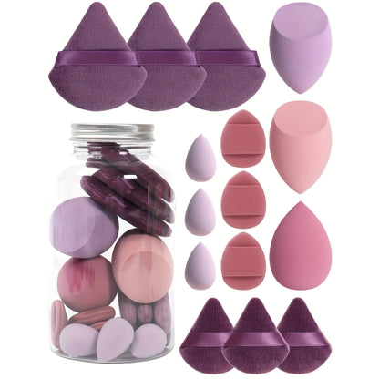15-Piece Makeup Puff & Sponge Set – Loose Powder Puffs, Mini Makeup Eggs & Air Cushion Applicators