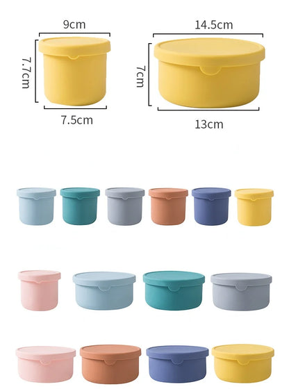 Silicone Food Storage Container with Lids Reusable Airtight Lunch Bento Boxes for Adults Kids Freezer Camping Snack Container