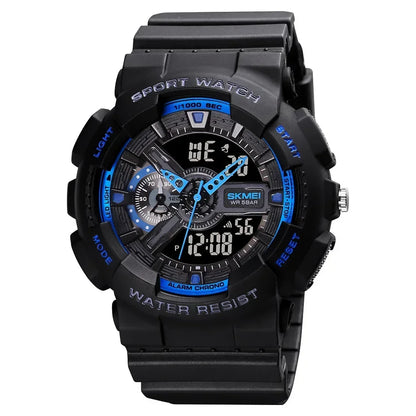 Dual Display  Sports Digital Watch – LED Chrono Alarm Waterproof